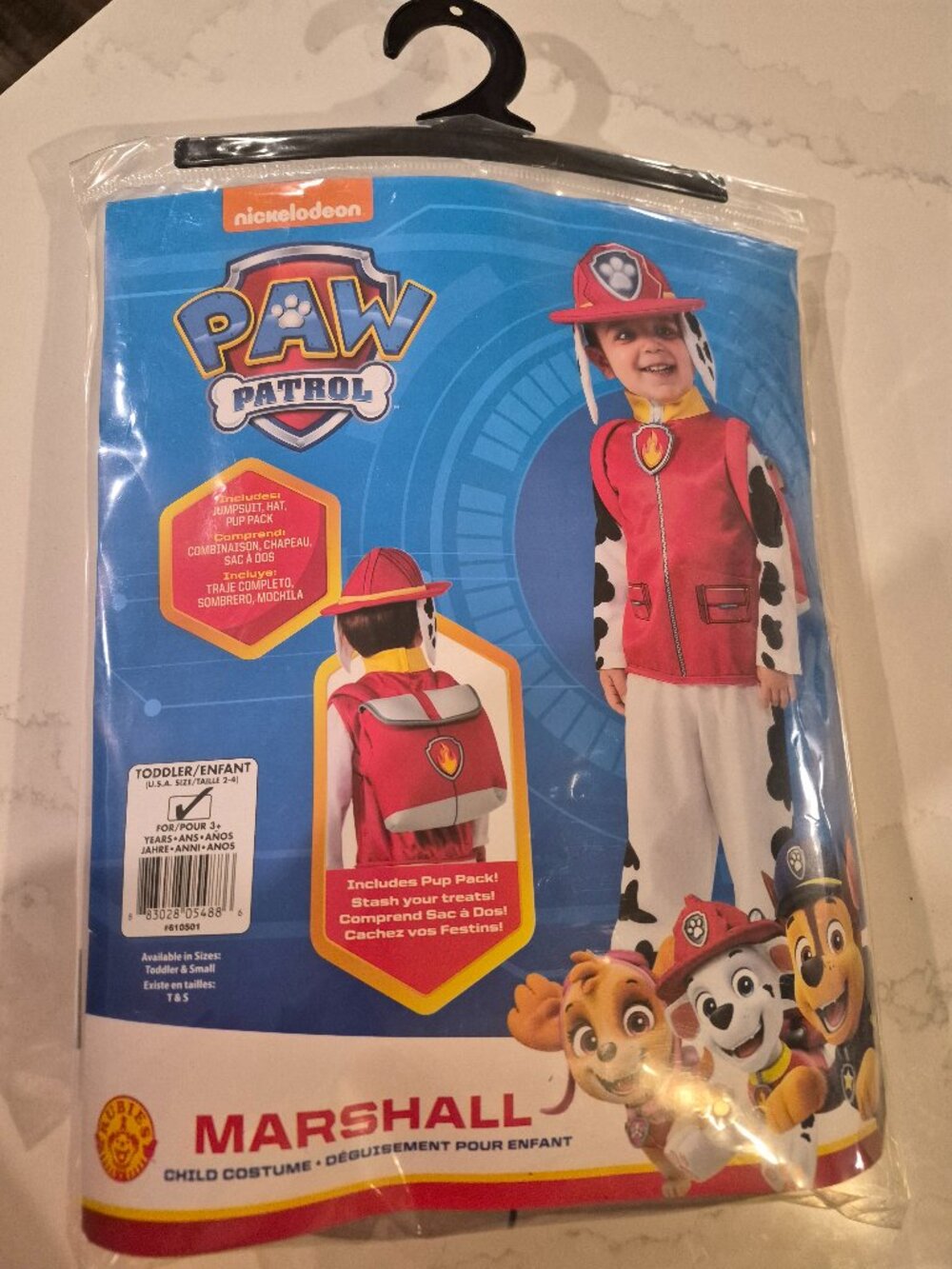 Paw Patrol Marshall Costume, Size Toddler 2-4